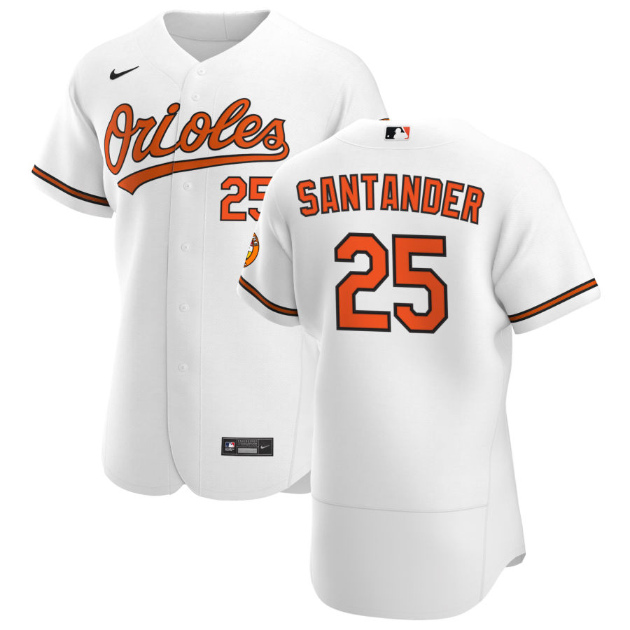 Baltimore Orioles 25 Anthony Santander Men Nike White Home 2020 Authentic Player MLB Jersey
